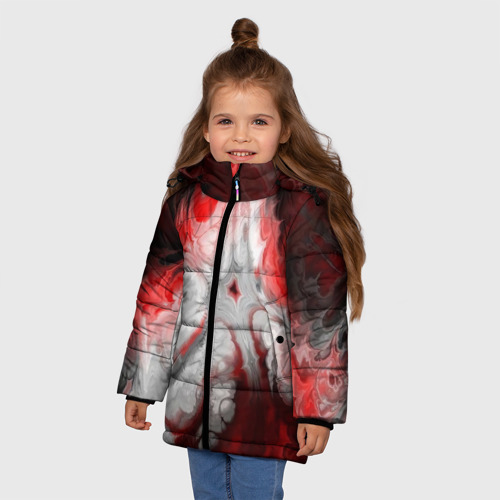 Зимняя куртка для девочек 3D с принтом 50 оттенков абстракции, фото на моделе #1