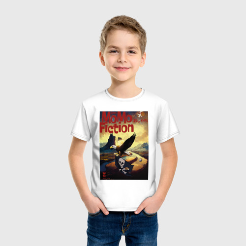 Детская футболка хлопок Momo - Орел с пиратским флагом, цвет белый - фото 3