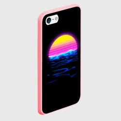 Чехол для iPhone 5/5S матовый Неоновый закат - гранж - фото 2