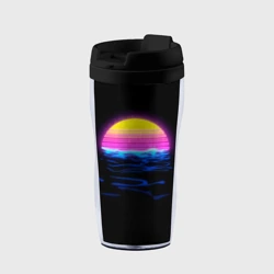 Термокружка-непроливайка Неоновый закат - гранж