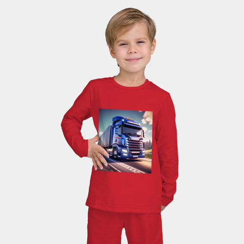 Детская пижама с лонгсливом хлопок Евротрак игра, цвет красный - фото 3