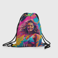 Рюкзак-мешок 3D Девушка в буйстве красок