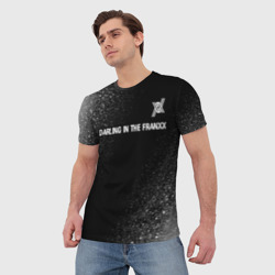 Мужская футболка 3D Darling in the Franxx glitch на темном фоне: символ сверху - фото 2