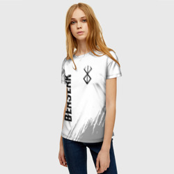 Женская футболка 3D Berserk glitch на светлом фоне: надпись, символ - фото 2
