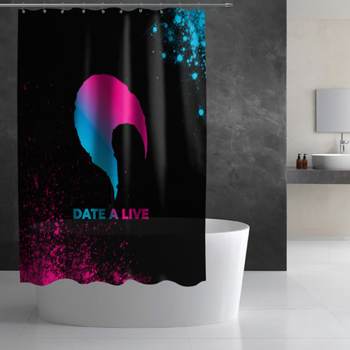 Штора 3D для ванной Date A Live - neon gradient - фото 2