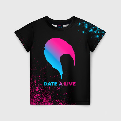 Детская футболка с принтом Date A Live - neon gradient, вид спереди №1