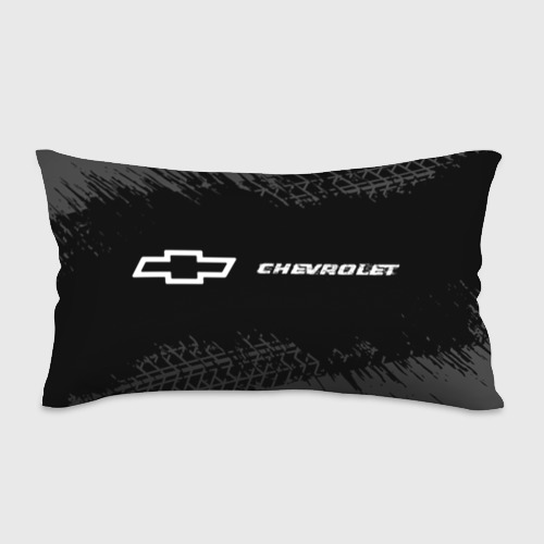 Подушка 3D антистресс Chevrolet Speed на темном фоне со следами шин: надпись и символ