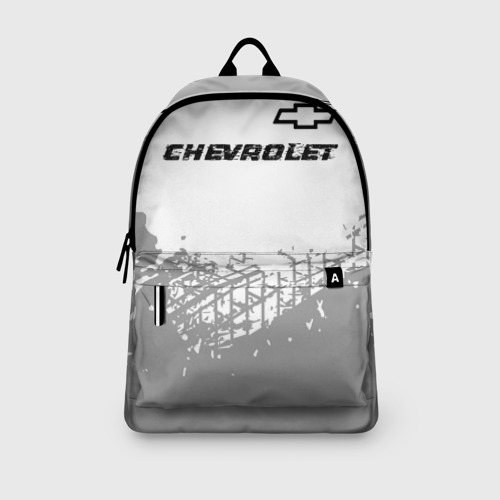 Рюкзак 3D Chevrolet Speed на светлом фоне со следами шин: символ сверху - фото 4