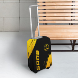Чехол для чемодана 3D Saab - gold gradient: надпись, символ - фото 2
