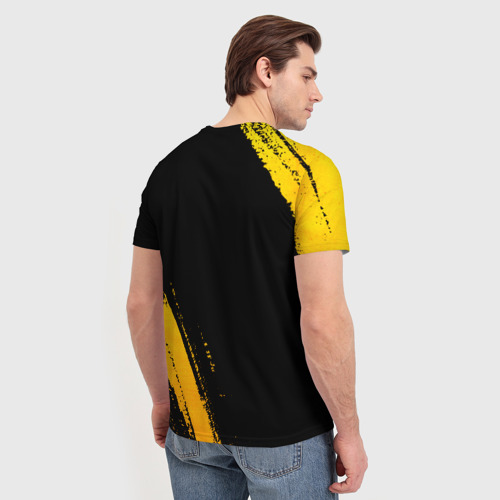 Мужская футболка 3D Saab - gold gradient: надпись, символ, цвет 3D печать - фото 4
