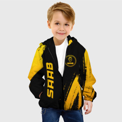 Детская куртка 3D Saab - gold gradient: надпись, символ - фото 2