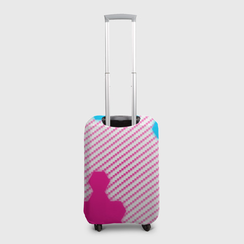 Чехол для чемодана 3D Fiat neon gradient style: надпись, символ, цвет 3D печать - фото 2