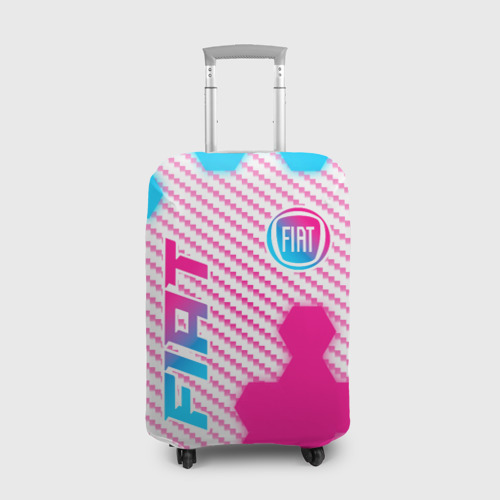 Чехол для чемодана 3D Fiat neon gradient style: надпись, символ, цвет 3D печать