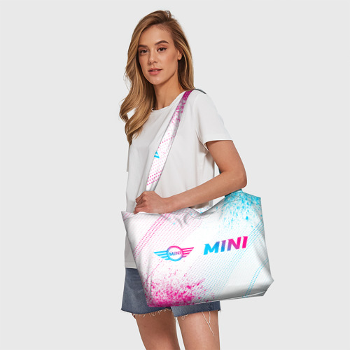 Пляжная сумка 3D Mini neon gradient style: надпись и символ - фото 5