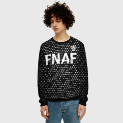 Мужской свитшот 3D FNAF glitch на темном фоне: символ сверху - фото 2