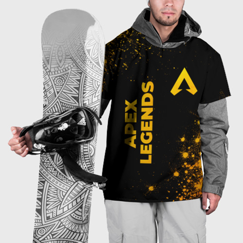 Накидка на куртку 3D Apex Legends - gold gradient: надпись, символ, цвет 3D печать