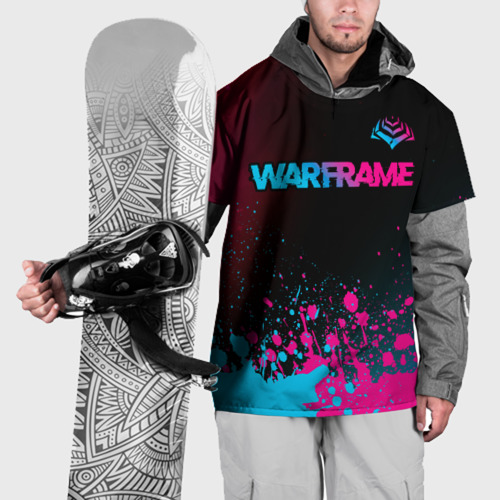 Накидка на куртку 3D Warframe - neon gradient: символ сверху, цвет 3D печать