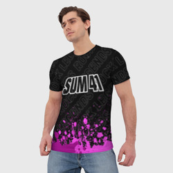 Мужская футболка 3D Sum41 rock Legends: символ сверху - фото 2