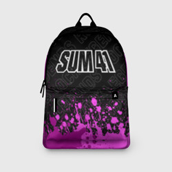 Рюкзак с принтом Sum41 rock Legends: символ сверху для любого человека, вид спереди №3. Цвет основы: белый