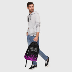 Рюкзак с принтом Sum41 rock Legends: символ сверху для любого человека, вид спереди №5. Цвет основы: белый