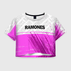 Женская футболка Crop-top 3D Ramones rock Legends: символ сверху