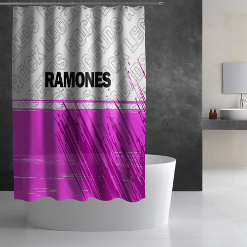 Штора 3D для ванной Ramones rock Legends: символ сверху - фото 3