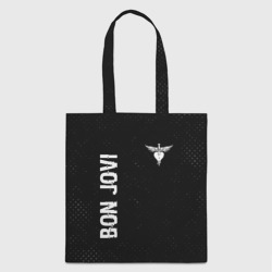 Шоппер 3D Bon Jovi glitch на темном фоне: надпись, символ