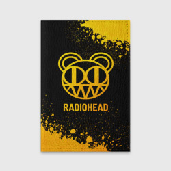 Обложка для паспорта матовая кожа Radiohead - gold gradient