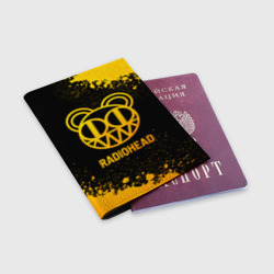 Обложка для паспорта матовая кожа Radiohead - gold gradient - фото 2