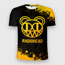 Мужская футболка 3D Slim Radiohead - gold gradient