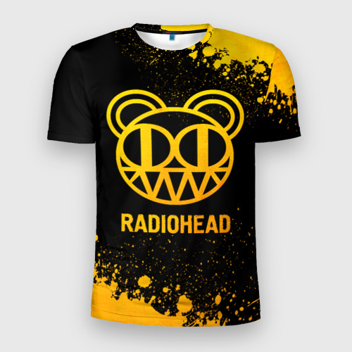 Мужская футболка 3D Slim Radiohead - gold gradient, цвет 3D печать