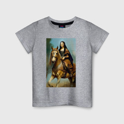 Детская футболка хлопок Мона Лиза верхом на коне
