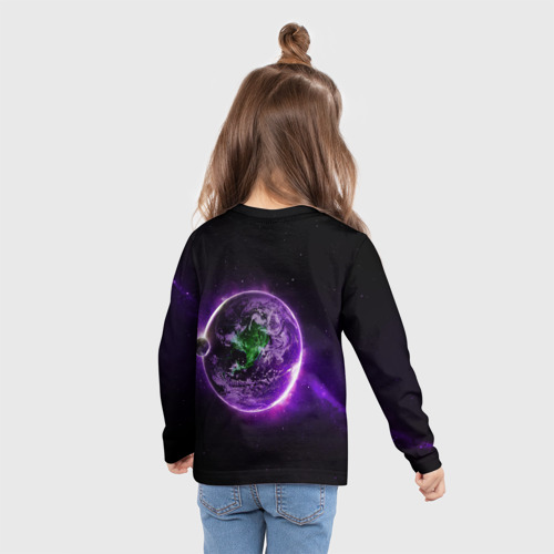 Детский лонгслив 3D Планета - космос, цвет 3D печать - фото 6