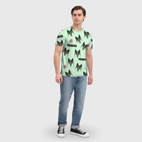 Мужская футболка 3D Хищник - логотип, цвет 3D печать - фото 5