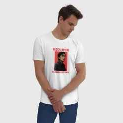 Мужская пижама с белой футболкой хлопок Flower of Evil - фото 2