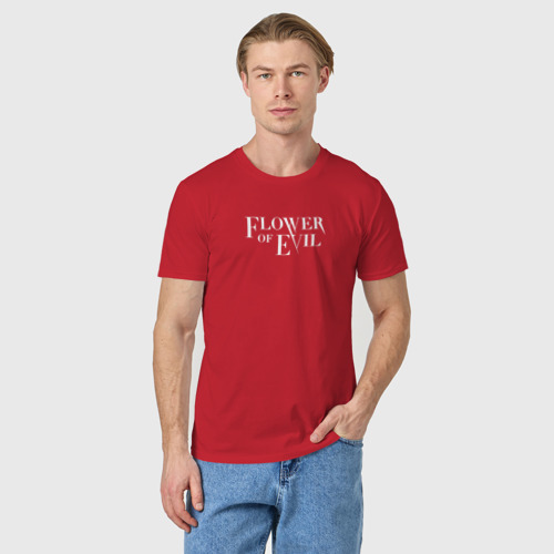 Светящаяся мужская футболка Flower of Evil логотип, цвет красный - фото 4