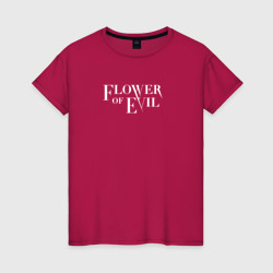 Светящаяся женская футболка Flower of Evil логотип