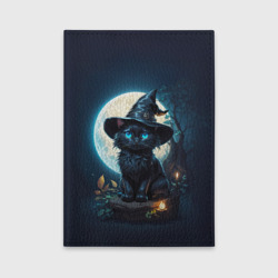 Обложка для автодокументов Кот ведьмы - Хэллоуин