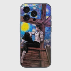 Чехол для iPhone 16 Pro Max силиконовый с защитой камеры Берсерк и небо Ван Гога