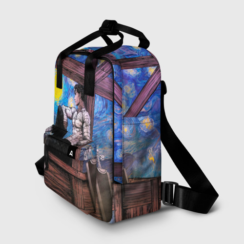 Женский рюкзак 3D с принтом Берсерк и небо Ван Гога, фото на моделе #1