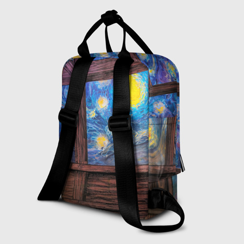 Женский рюкзак 3D с принтом Берсерк и небо Ван Гога, вид сзади #1