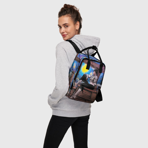Женский рюкзак 3D с принтом Берсерк и небо Ван Гога, вид сбоку #3
