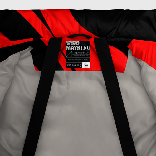 Зимняя куртка для мальчиков 3D с принтом Ducati - red stripes, фото #5