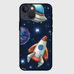Чехол для iPhone 13 mini Космические корабли и планеты