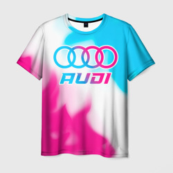 Мужская футболка 3D Audi neon gradient style