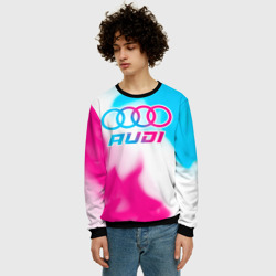 Мужской свитшот 3D Audi neon gradient style - фото 2