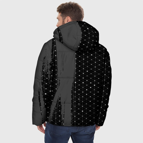 Мужская зимняя куртка 3D Code Geass glitch на темном фоне: по-вертикали, цвет черный - фото 4