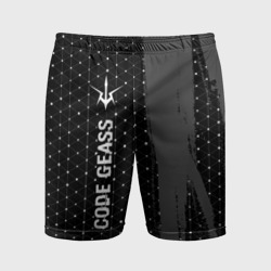 Мужские шорты спортивные Code Geass glitch на темном фоне: по-вертикали