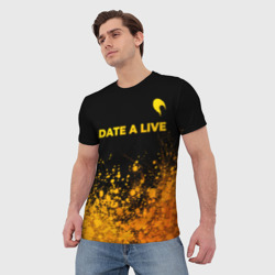Мужская футболка 3D Date A Live - gold gradient: символ сверху - фото 2