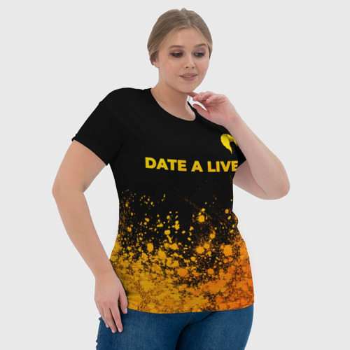 Женская футболка 3D с принтом Date A Live - gold gradient: символ сверху, фото #4